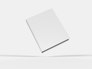 A white book with a blank cover Mock up of a white book with a blank cover
