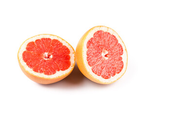 Naklejka na ściany i meble slice of grapefruit isolated on white background