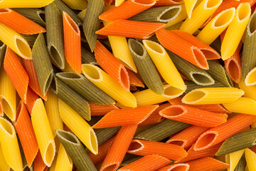 Three color penne pasta