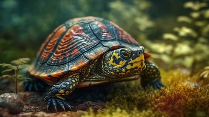 Obraz premium Life-like Turtle Illustrations: A Visual Treat for Nature Lovers, Generative AI