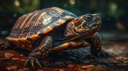 Fototapeta premium A Realistic Illustration into the World of Turtles , Generative AI