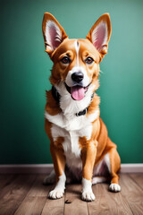 Portrait of a adorable dog, funny and cute face closeup, isolated on beautiful bokeh background, created with generative ai
