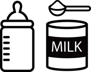 粉ミルク　哺乳瓶　アイコン