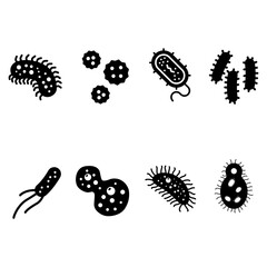 Bacteria icon vector set. Virus illustration sign collection. microbe symbol.