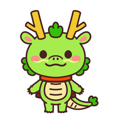 Fototapeta premium マフラーをしている辰のかわいいキャラクター イラスト素材
