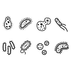 Bacteria icon vector set. Virus illustration sign collection. microbe symbol.