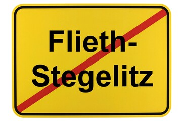Illustration eines Ortsschildes der Gemeinde Flieth-Stegelitz in Brandenburg