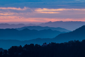 Various views of the mountains of Shimla