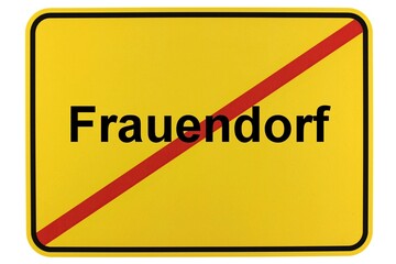 Illustration eines Ortsschildes der Gemeinde Frauendorf in Brandenburg