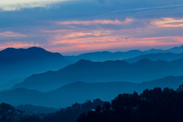 Various views of the mountains of Shimla