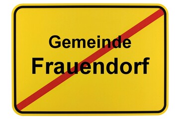 Illustration eines Ortsschildes der Gemeinde Frauendorf in Brandenburg