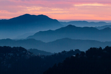 Various views of the mountains of Shimla
