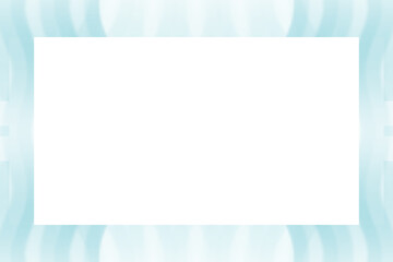 水色のサイドの油彩ブラシのフレーム素材(透過)