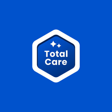 Total care label vector or total care logo vector isolated in flat style. Best total care label for product packaging. Simple total care logo for product design element.