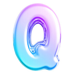 3d Font Letter Q Gradient