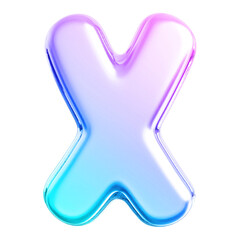 3d Font Letter X Gradient
