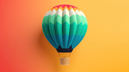 Brightly colored hot air balloon soaring through the sky. Generative AI - 589461432
