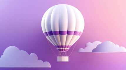 A purple hot air balloon, bursting with colors and textures, drifting through a dreamlike world. Generative AI - 589461833