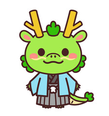 着物を着た辰のかわいいキャラクター　イラスト素材