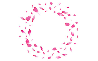 Purple Cherry Petal Vector White Background.