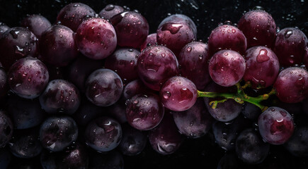 Fototapeta premium Freshly grapes zoom in shot created with generative AI