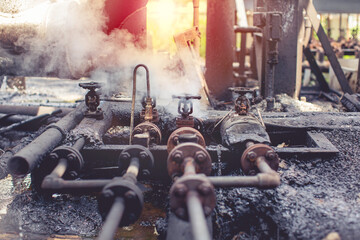 Corrosion rusty through valve tube steam gas leak