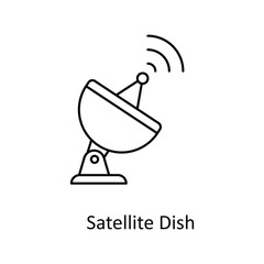 Satellite Dish Vector  outline Icons. Simple stock illustration stock
