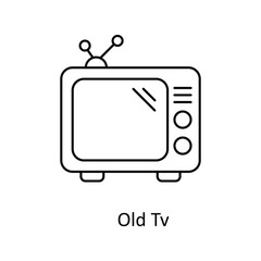 Old Tv Vector  outline Icons. Simple stock illustration stock