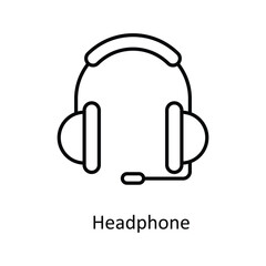 Headphone Vector  outline Icons. Simple stock illustration stock