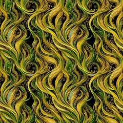 Artistic gold floral seamless pattern 