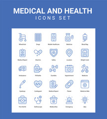 Fototapeta na wymiar Medical and Health related icon set