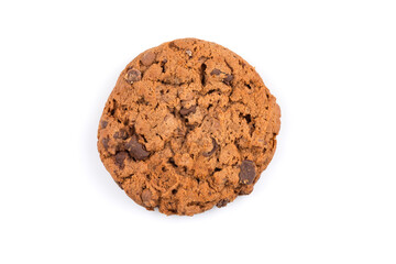 Chocolate chip cookie isolated on white
