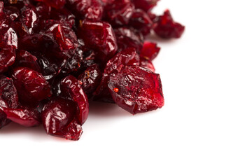 Dried cranberries  on white