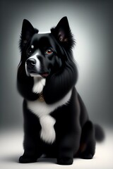 beautiful husky wolf or dog portrait generative Ai technology
