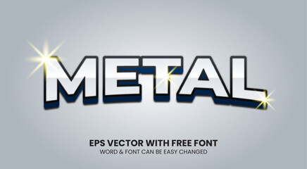 Metal Text Effect Editale Template. Graphic Style Effect