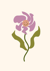 Groovy Boho 70s Flower Print Hippie Vintage Poster Magical Celestial Peace Love Wall Art Retro Wave