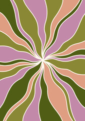 Groovy Boho 70s Flower Print Hippie Vintage Poster Magical Celestial Peace Love Wall Art Retro Wave