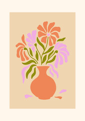 Groovy Boho 70s Flower Print Hippie Vintage Poster Magical Celestial Peace Love Wall Art Retro Wave