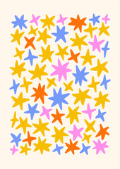 Groovy Boho 70s Flower Print Hippie Vintage Poster Magical Celestial Peace Love Wall Art Retro