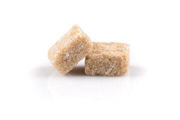 brown sugar cubes isolated