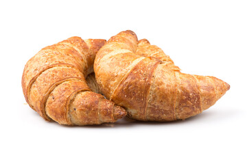 Croissant over white background