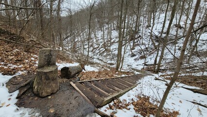 Whirlpool trail in winter in Niagara Falls, Canada.