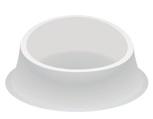 White pet bowl. vector illustration