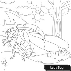 Ladybug coloring page for kids