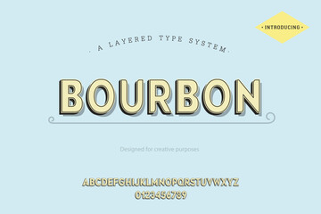 Bourbon typeface. For labels and different type designs