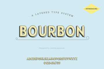 Obraz premium Bourbon typeface. For labels and different type designs