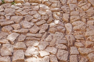 old Stone way made of natural stone