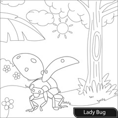 Ladybug coloring page for kids