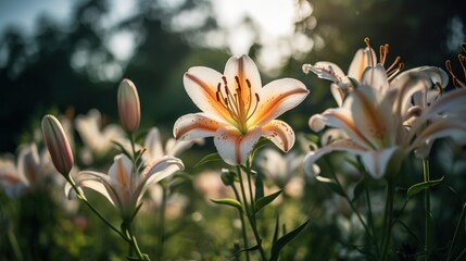 Obraz premium Radiant Beauty Capturing the Elegance of Lily Flowers