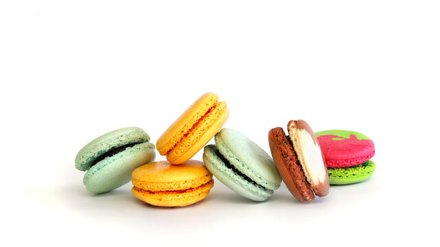 macaron more color isolated white background